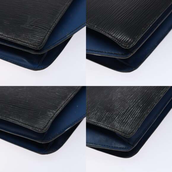 LOUIS VUITTON Epi Bicolor Varenne Hand Bag Black Blue M52385 - Picture 10 of 13